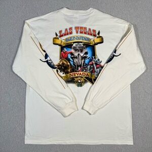 Harley-Davidson Las Vegas Long Sleeve Tee | Size XL | Western Skull Graphic